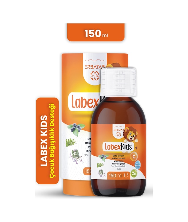 Labex Kids Çinko Kekik Beta Glukan Karamürver Çocuk Multivitamin Şurup 150 ML