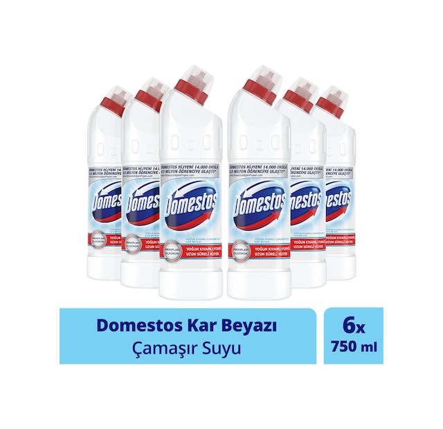 Domestos Yoğun Kıvamlı Çamaşır Suyu Kar Beyazı 6 x 750 ML