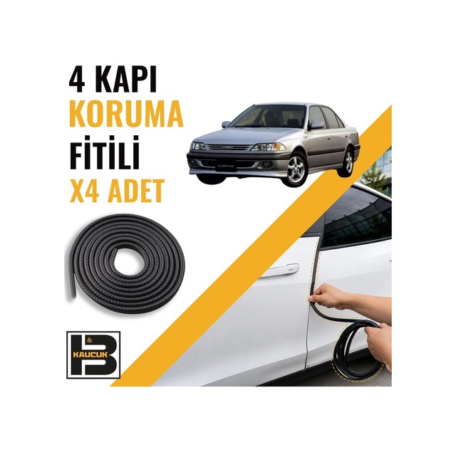 Toyota Carina 1996-1998 Kapı Koruma Fitili-4 Kapı-siyah-bm2319