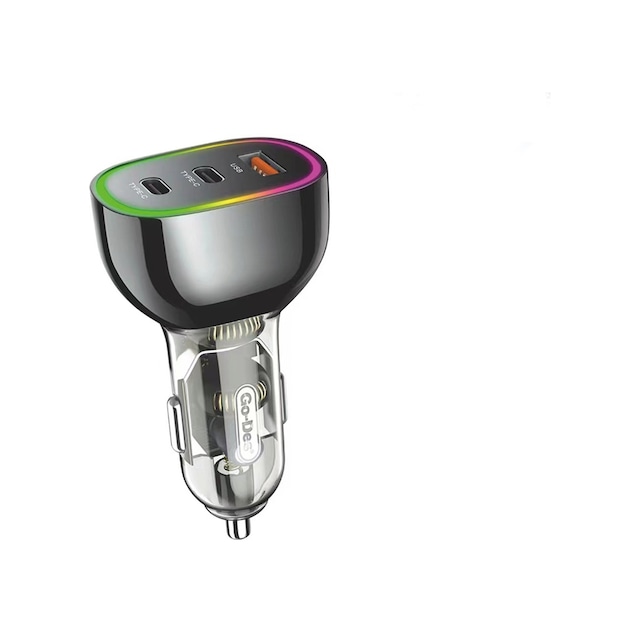 Go-Des GD-CC208 68W Hızlı Şarj Özellikli Dual Type-C + USB-A Portlu Araç Şarj Aleti