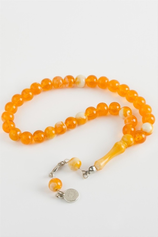 Renkli - 509 - Plastik Tesbih 9 - Smglobal - Mm Turuncu