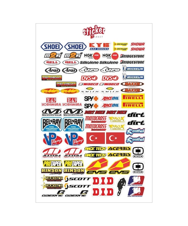 Motosiklet Sponsor Sticker Seti (A) (104139099)
