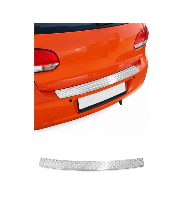 Vw Golf V Vı Hatchback 2004-2012 Uyumlu Krom Arka Tampon Eşiği Paslanmaz Çelik Taşlı Mat