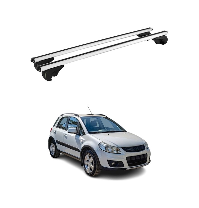 Suzuki Sx4 I 2006-2013 Arası Uyumlu Port Bagaj Taşıyıcı Ara Atkı Alüminyum Gümüş 2 Parça