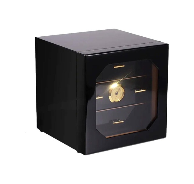 Cigarloong Camlı 3 Çekmeceli Puro Kutusu Humidor Siyah 60's