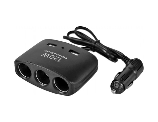 Carub 3 Lü Çakmak Soketi 2 Usb Li Kablolu 12-24V Br1702103