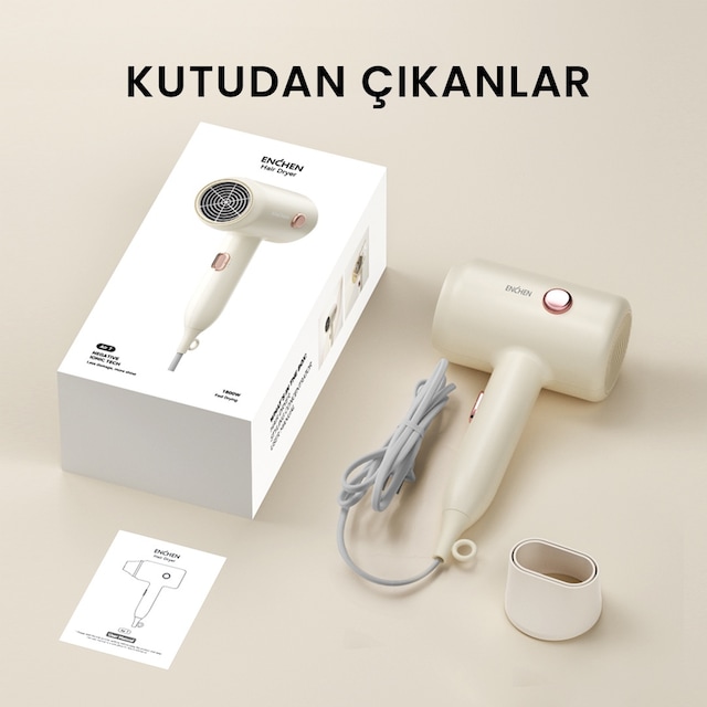 Enchen Air 7 1800 Watt Negatif İyonik Teknoloji 3 Sıcaklık Modlu Saç Kurutma Makinesi