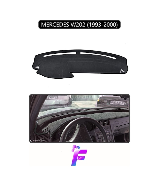 Mercedes W202 1993-2000 Uyumlu Torpido Örtüsü Yansıma Önleyici Kolay Montaj Tam Koruma H18 Torpido Halısı