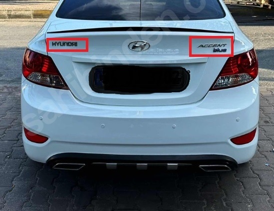 Hyundai&accent&blue 2012 Model Bagaj Yazısı Seti 3'lü