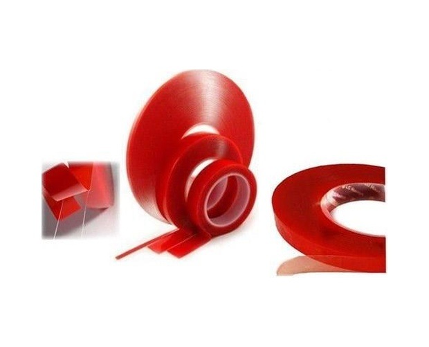Çift Taraflı Bant 20mm X 5 Mt. Kırmızı Şeffaf