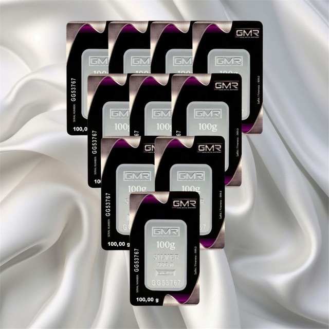 Leva Gold 100 Gr Gmr Gümüş Külçe 10 Adet