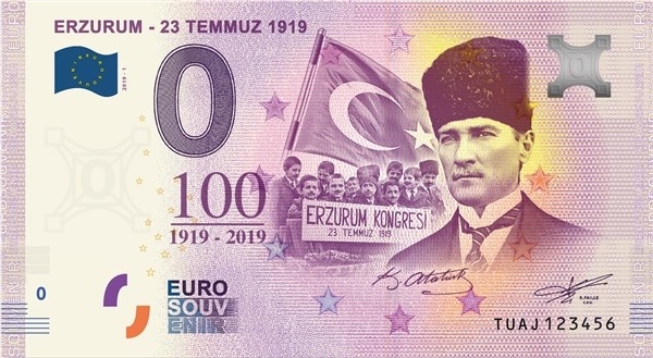 0 Euro Hatıra Parası - Erzurum Kongresi 2019