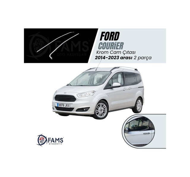 Ford Tourneo Courier Krom Cam Çıtası 2 Prç. 2014 ve Üzeri P.Çelik