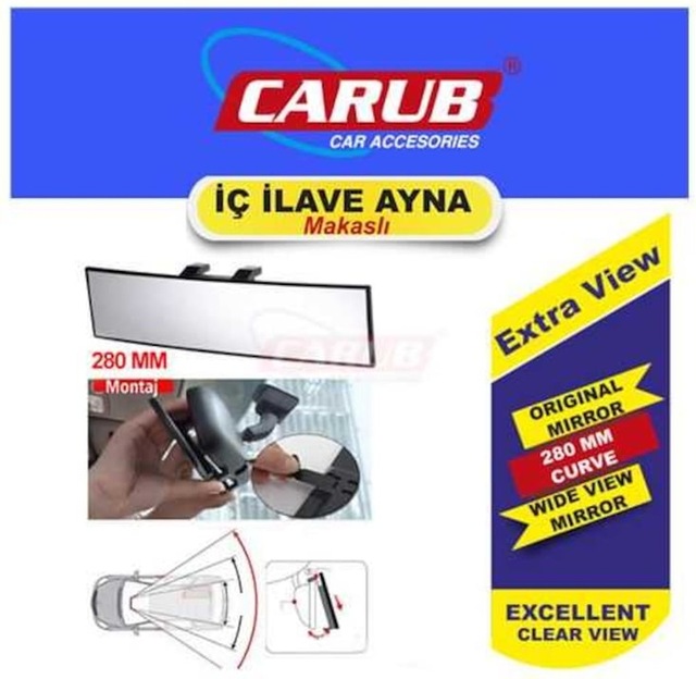 Tp Iç Ilave Ayna Makaslı 280 Mm Bombeli Cam