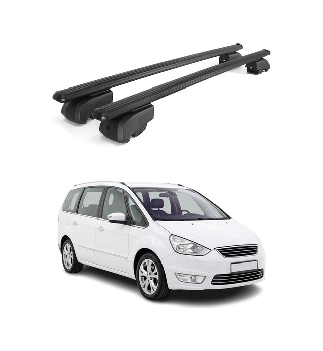 Ford Galaxy Iı 2006-2015 Arası Uyumlu Port Bagaj Taşıyıcı Ara Atkı Alüminyum Siyah 2 Parça