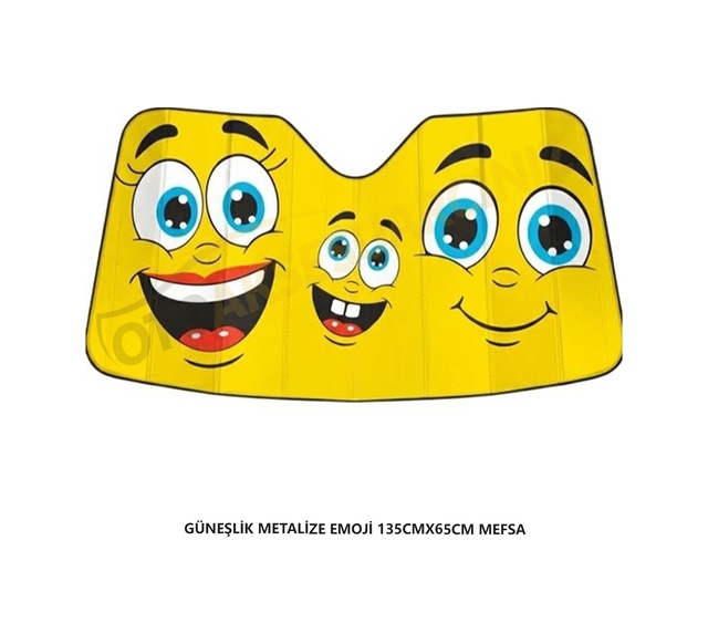 Güneşlik Metalize Ön Cam Emoji 135cmx65cm