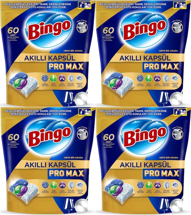 Bingo Akıllı Kapsül Pro Max Bulaşık Makinesi Deterjanı 240 Adet