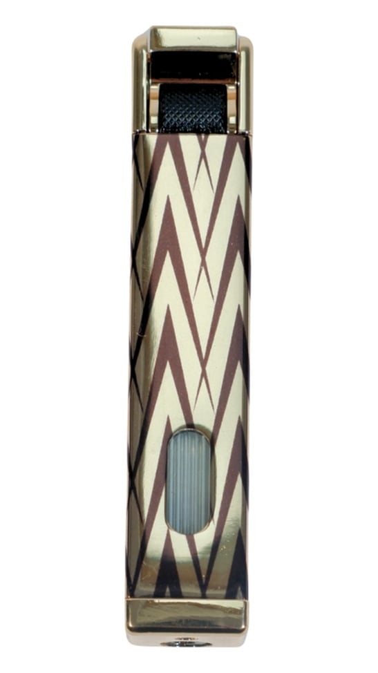 Parmida Tek Torch Pürmüz Gold-siyah Desenli Metal Puro Çakmağı