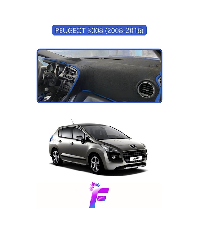 Peugeot 3008 2008-2016 Uyumlu Torpido Örtüsü Yansıma Önleyici Tam Koruma Kolay Montaj J11 Torpido Halısı