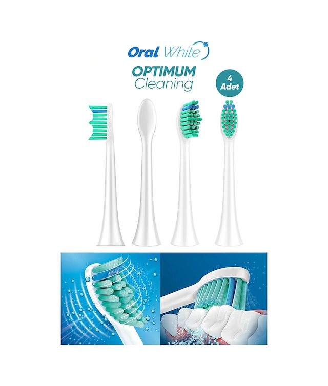 Oral White Sonic Optimum Cleaning Philips Sonicare Uyumlu 4 Adet