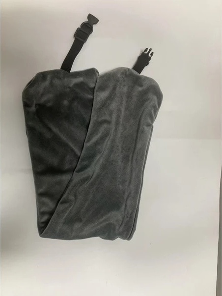 Gaojunshop01 Ayarlanabilir Doldurulabilir Seyahat Boyun Yastığı Gri Taşınabilir Katlanır Yumuşak