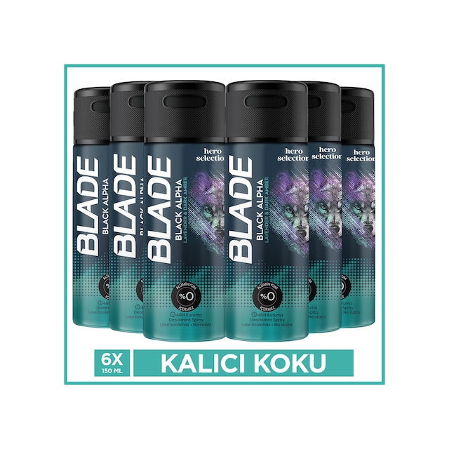 Blade Hero Selection Serisi Black Alpha Erkek Deodorant 6x150 Ml