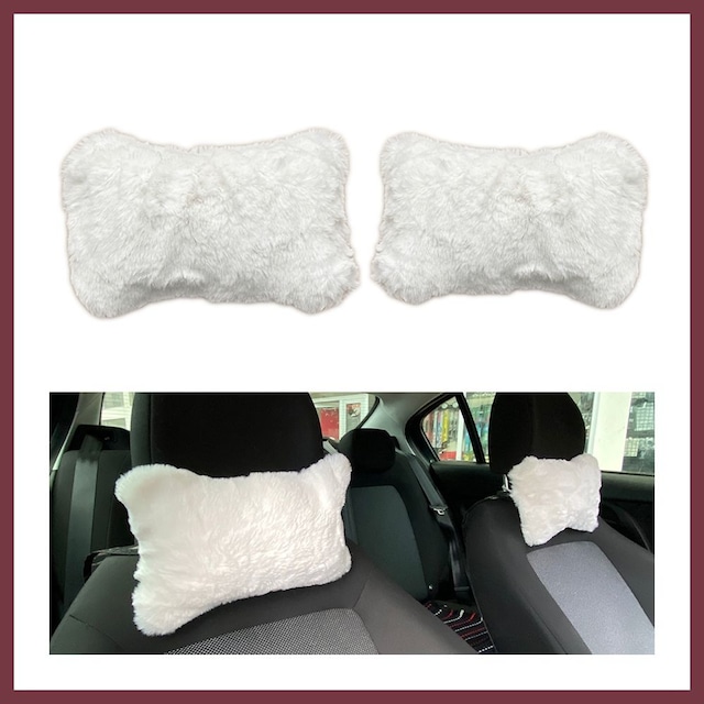 Storeşahin Yumuşak Peluşlu Ortopedik Araba Seyahat Boyun Yastığı 2'li Beyaz Shn0720