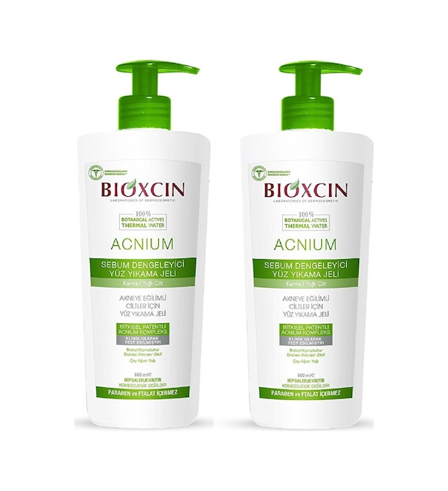 Bioxcin Acnium Sebium Yüz Yıkama Jeli 2 x 500 ML