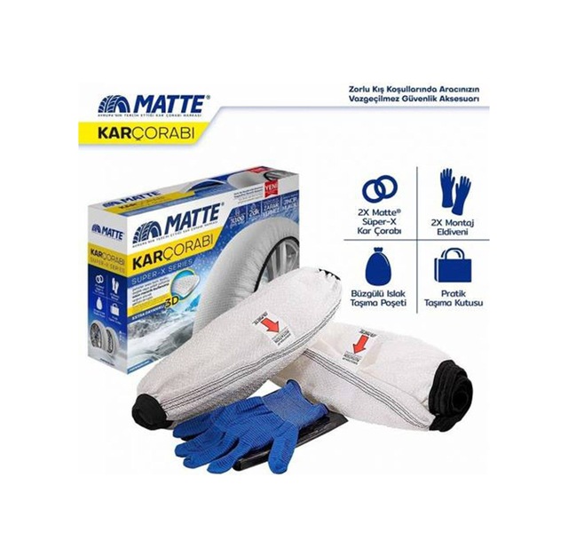 Super X 215/45/22 Xx Large Size 74 Oto Kar Çorabı 2 Lastik İçin Matte 130