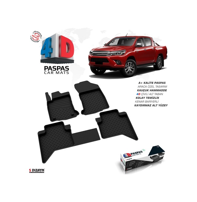 Toyota Uyumlu Hilux 8 4d Havuzlu Paspas 2015 Ve Üzeri A+kalite