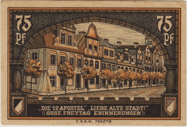 Almanya 75 Pfennig 1921 Notgeld-kreuzburg-yukarı Silezya. Çil. Teşhir Ürün