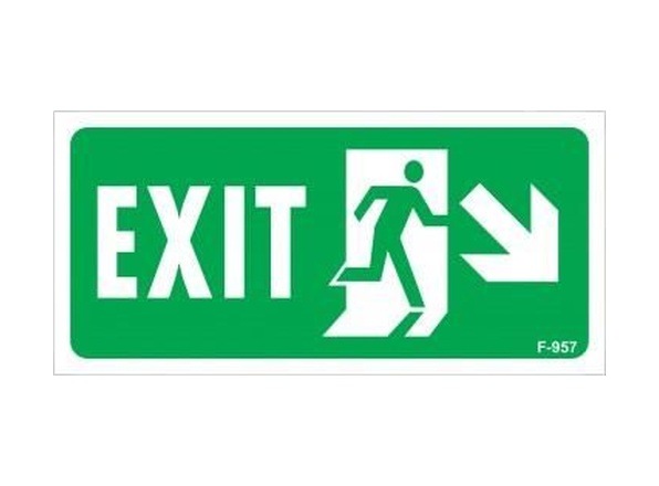 Buradabulabilirsin Exit Sağ Aşağı Uyarı Levhası 17,5x25 Kod:957 Nl