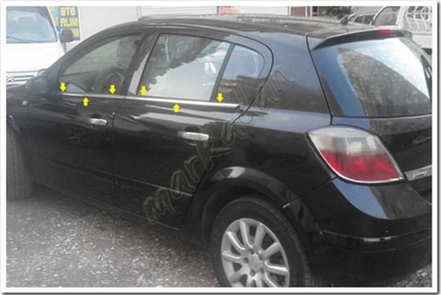 Opel Astra H Hb Krom Cam Çıtası 2004 Sonrası 4 Parça Paslanmaz Çe