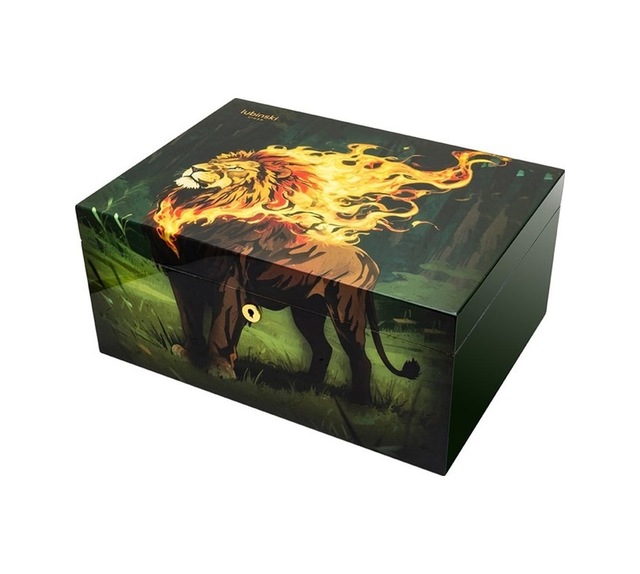 Lubinski Special Edt. Fire Lion Puro Kutusu Humidor 80's Kahve Lb-014