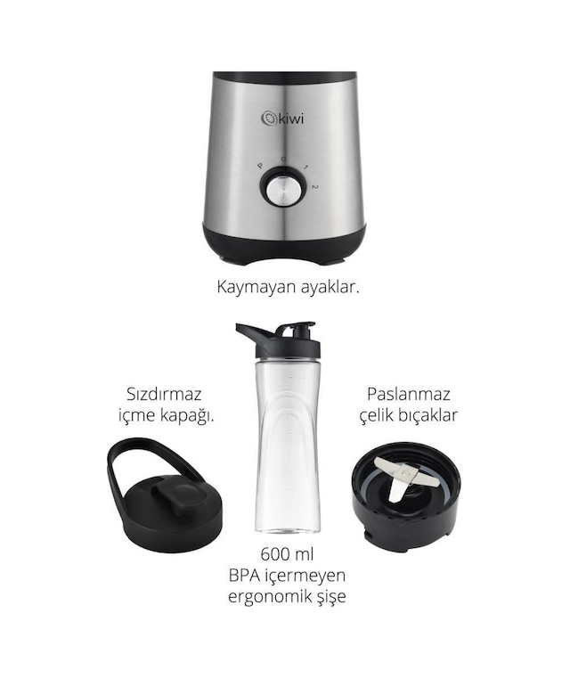 Kiwi KSB-2240 500 W Standlı Paslanmaz Çelik Blender