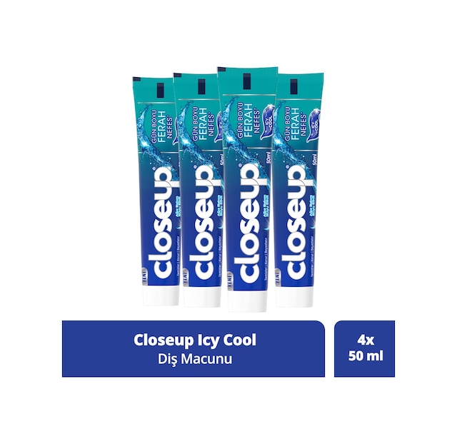 Close Up Diş Macunu Icy Cool Ağız Bakım Suyu Etkili 4 x 50 ML