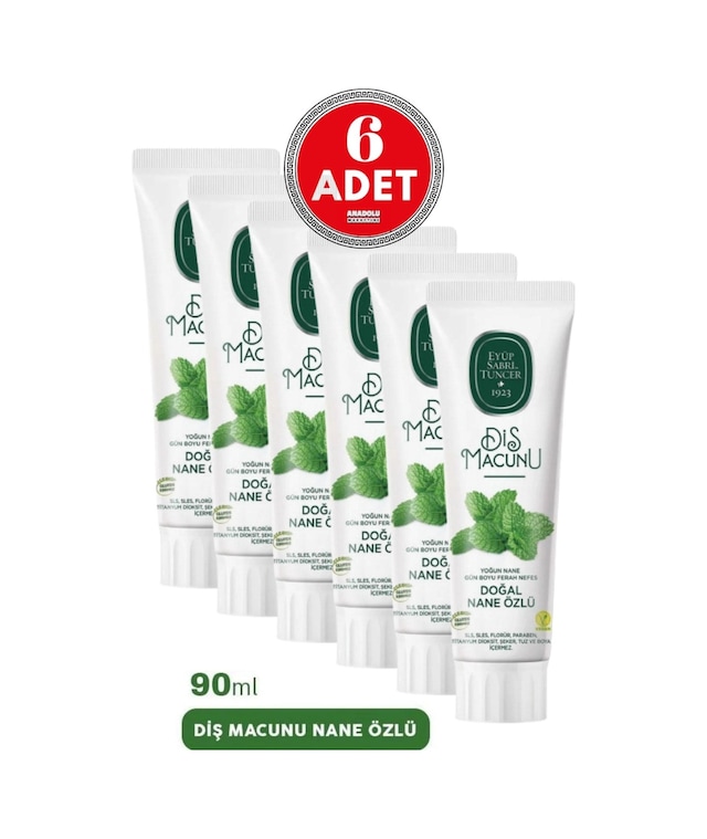 Eyüp Sabri Tuncer Doğal Nane Özlü Diş Macunu 6 x 90 ML