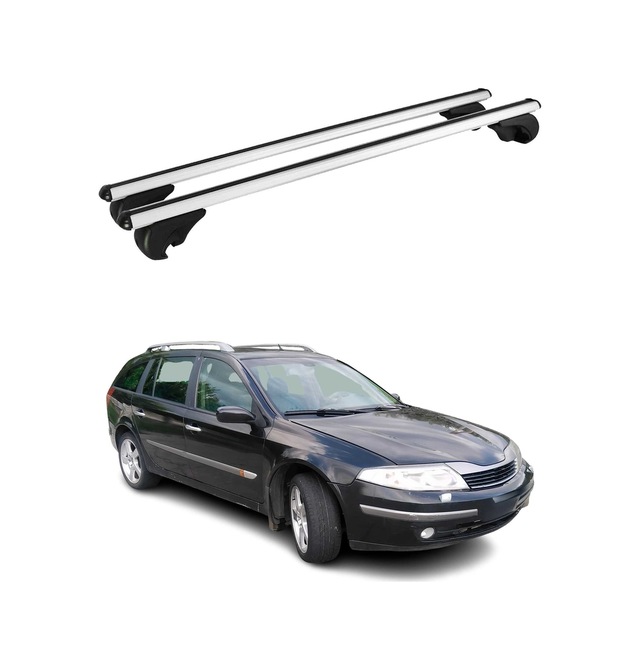 Renault Laguna Iı Grandtour 2001-2007 Arası Uyumlu Port Bagaj Taşıyıcı Ara Atkı Alüminyum Gümüş 2 Parça