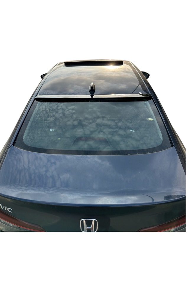 Honda Civic 2022+ Fe1 Cam Üstü Spoiler Düz Model Pianoblack İthal Abs Plastik