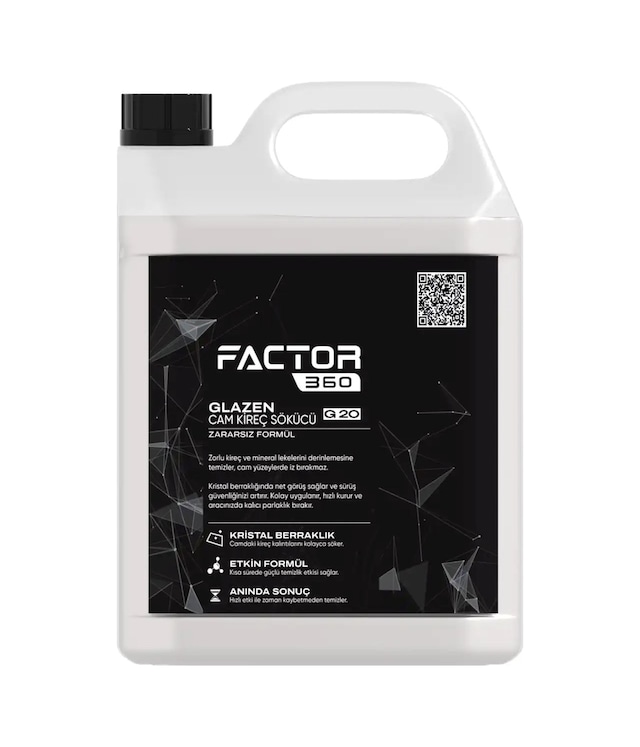 Factor360 Glazen Oto Cam Kireç Temizleyici 5l