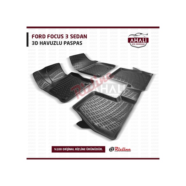 Rizline Ford Focus 3 Sedan 2011-2014 3D Havuzlu Paspas