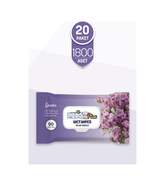 Pedo Lavanta Kokulu Islak Mendil 90'lı 20 Paket