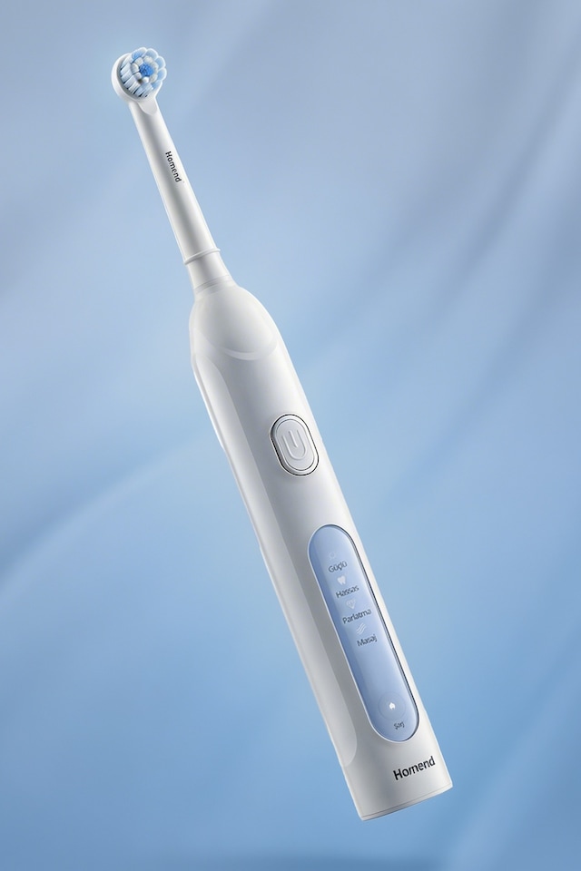 Brushboss 4701H 4 Modlu 21 Gün Kullanım Süreli Akıllı Zamanlayıcılı Şarjlı Diş Fırçası Beyaz