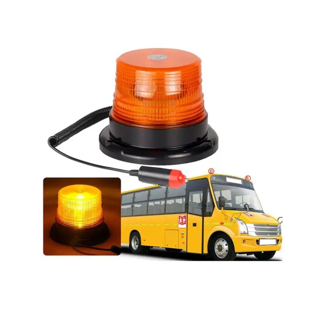 İkaz Lambası Çakar Lamba Mıknatıslı Tepe Lambası 3 Fonksiyonlu Ledli 12-24 Volt Çakar - Mavi Kırmızı / Sarı