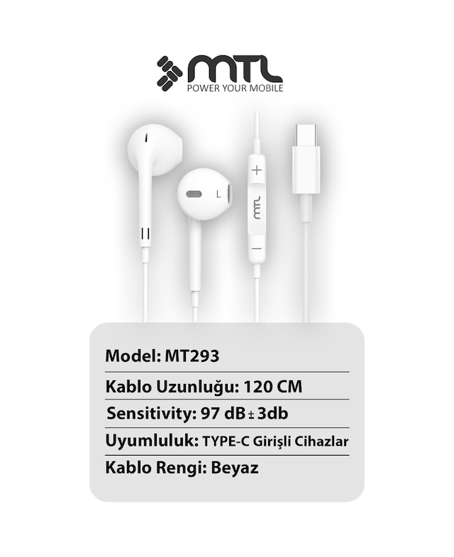Huawei Nova Y73 Uyumlu Tak Çalıştır Stero Type-c Kulaklık Mt293a