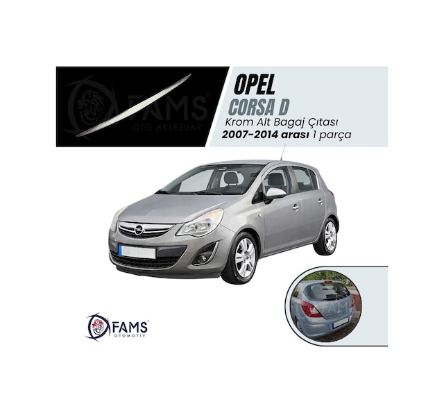 Opel Corsa D Krom Bagaj Alt Çıtası 2007-2014 Arası P.Çelik