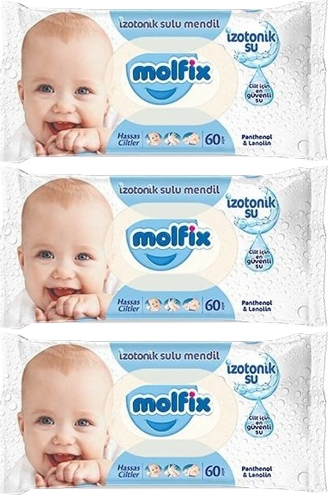 Molfix Islak Havlu Mendil Izotonik Hassas Ciltler 3 Lü Set 60 Yap