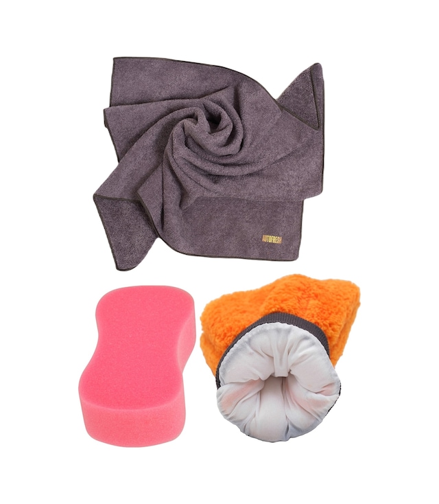 Autofresh Oto Yıkama Kurulama Araç Cam Temizlik Mikrofiber Bez Eldiven Yıkama Seti 3'lü