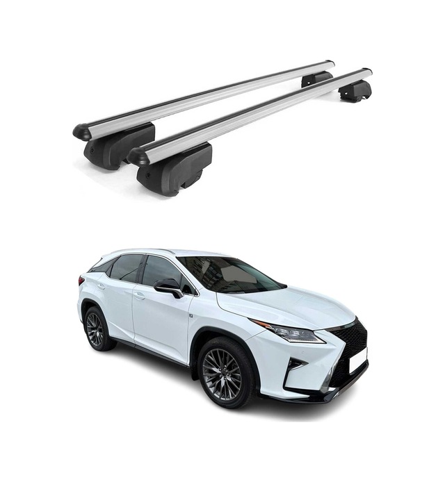 Lexus Rx 350 Iv 2015-2022 / Rx 450h Iv 2015-2022 Arası Uyumlu Port Bagaj Taşıyıcı Ara Atkı Alüminyum Gümüş 2 Parça