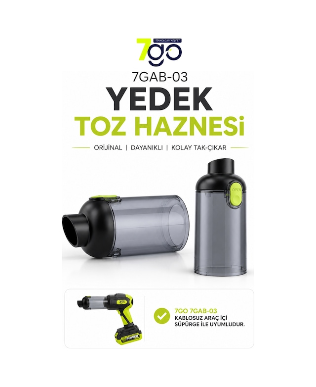 7go 7gab-03 Yedek Toz Haznesi Şeffaf Toz Haznesi Kolay Tak-çıkar Dayanıklı Plastik Gö Yeşil